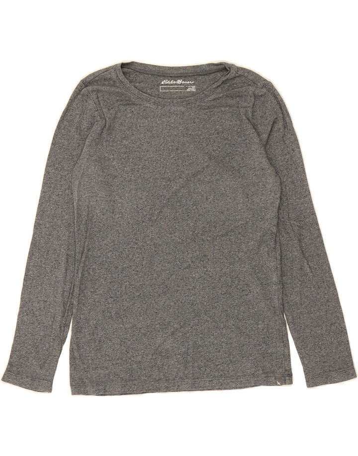 EDDIE BAUER Womens Top Long Sleeve UK 14 Medium Grey Flecked Cotton Vintage Eddie Bauer and Second-Hand Eddie Bauer from Messina Hembry 