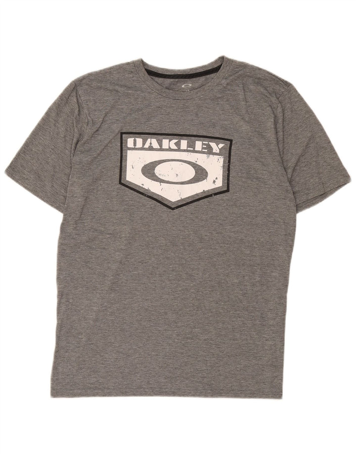 Oakley Herre Regular Fit Grafisk T-Shirt Top Stor Grå