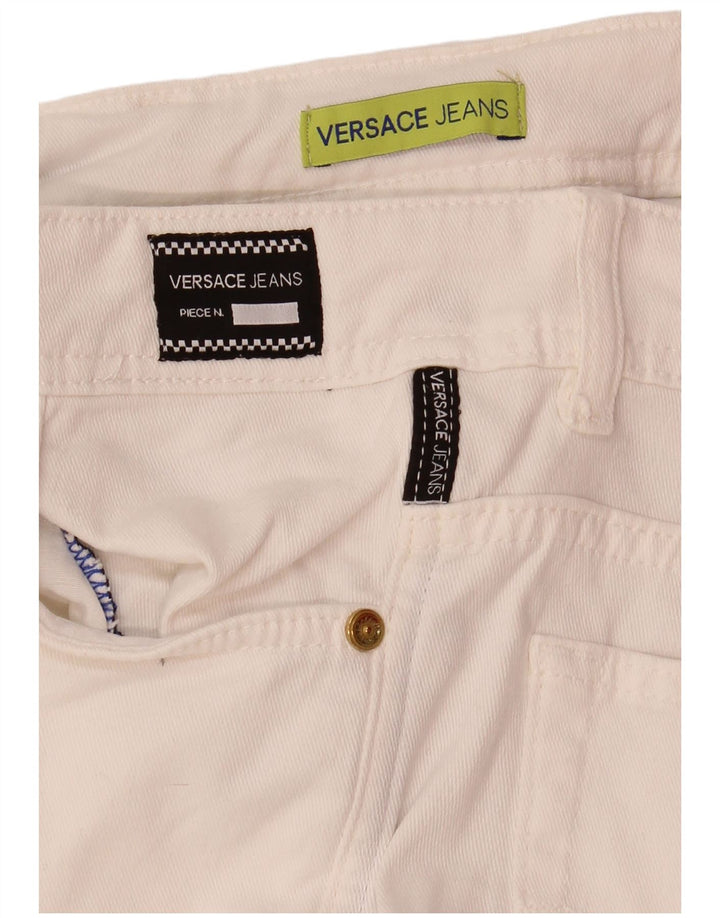 VERSACE Womens Straight Jeans W28 L28 White