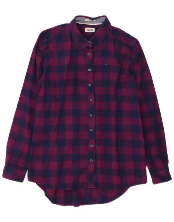 Tommy Hilfiger Damen Overshirt-Hemd UK 10 Small Purple Check