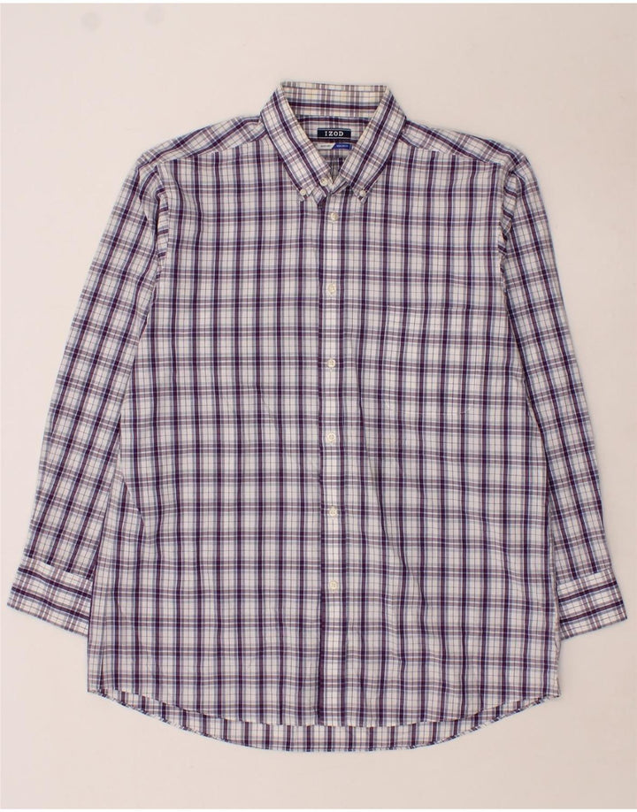 IZOD Mens Regular Fit Shirt Size 15 1/2 Medium Purple Check Cotton Vintage Izod and Second-Hand Izod from Messina Hembry 