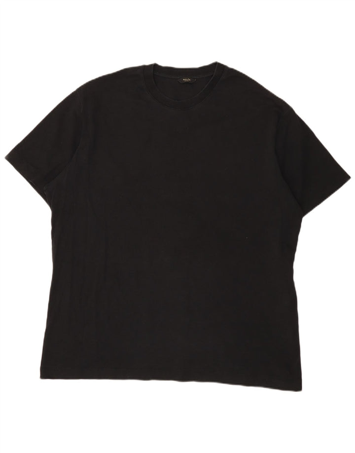 Massimo Dutti Mens T-Shirt Top 2XL Black Cotton