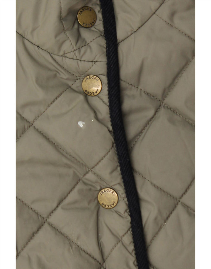 Giacca trapuntata da donna Jaeger UK 12 Medium Khaki Poliammide