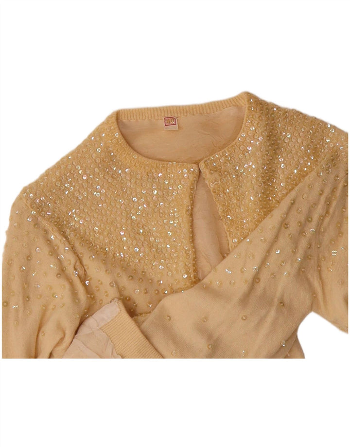 VINTAGE Womens Cardigan Sweater IT 40 Small Beige