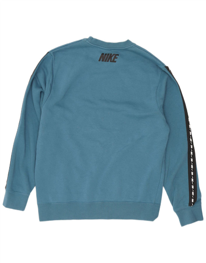 Nike Mens Graphic Sweatshirt Jumper Medium Blue Colourblock