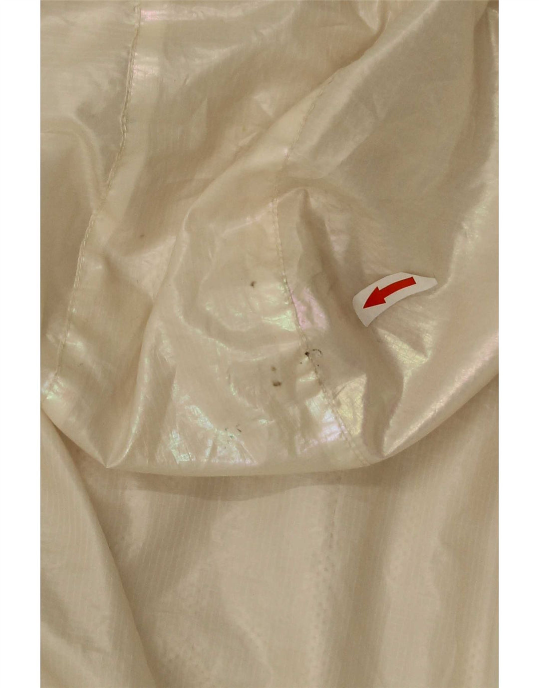 New Balance Womens Hooded Rain Jacket UK 10 Small Off White Polyester
