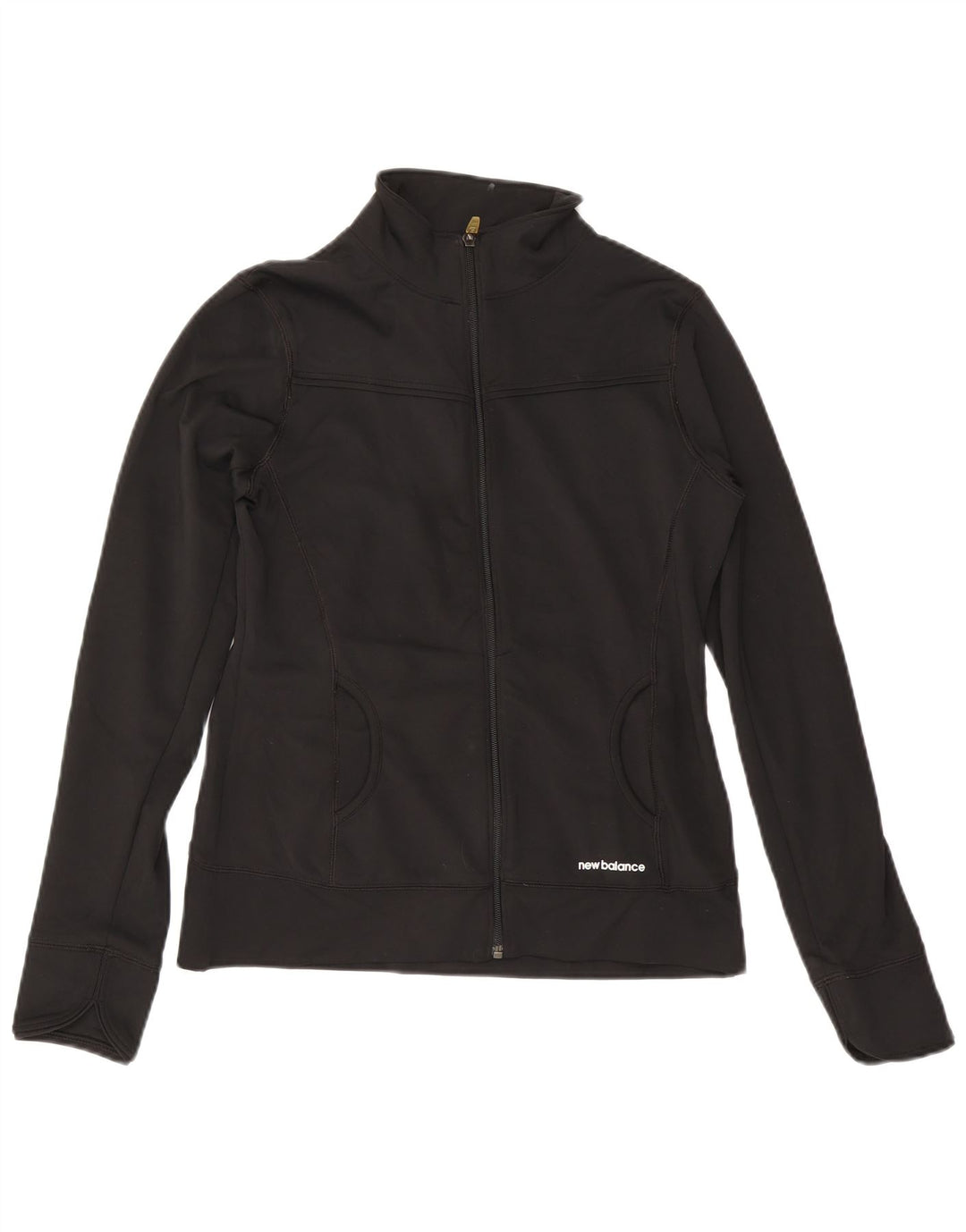 New Balance Womens Tracksuit Top Jacket UK 12 Medium Black Polyester