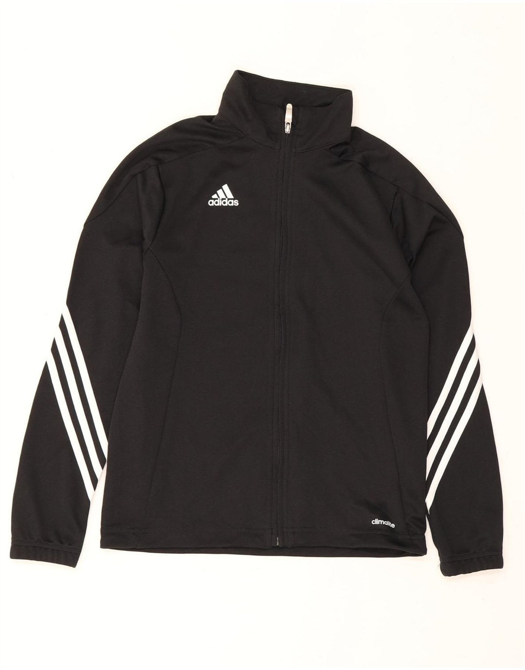 Adidas Boys Climalite Tracksuit Top Jacket 11-12 Years Black Polyester