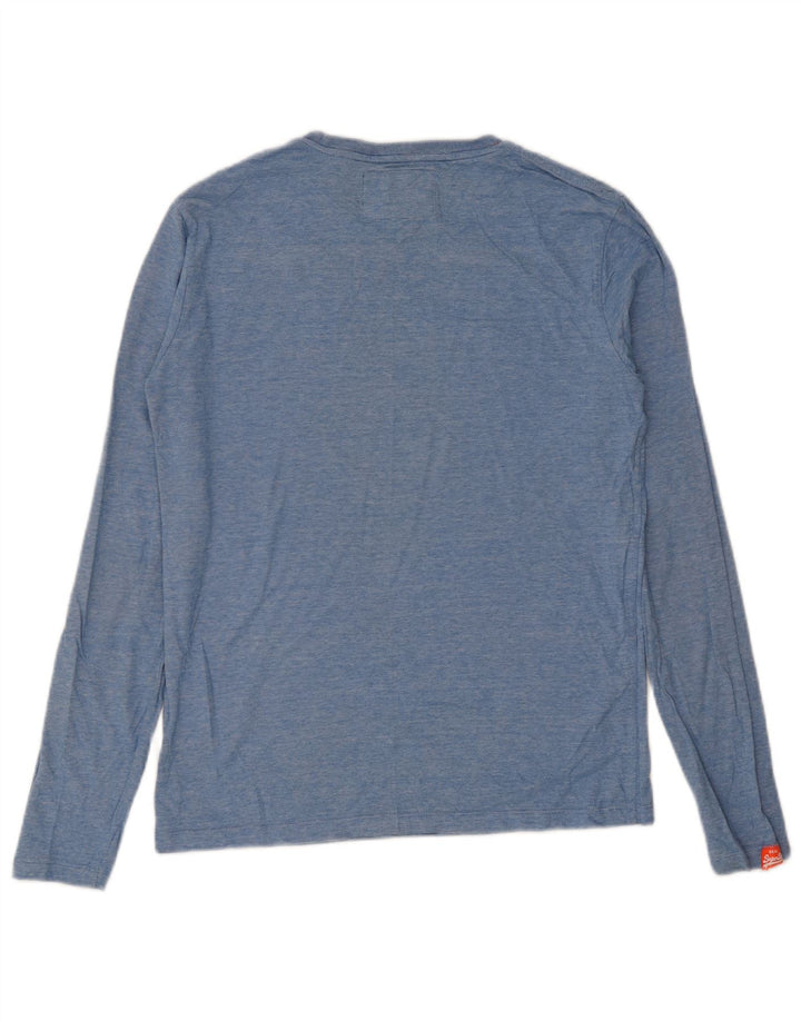 Superdry Herre Top Langærmet Medium Blå Flecked Bomuld