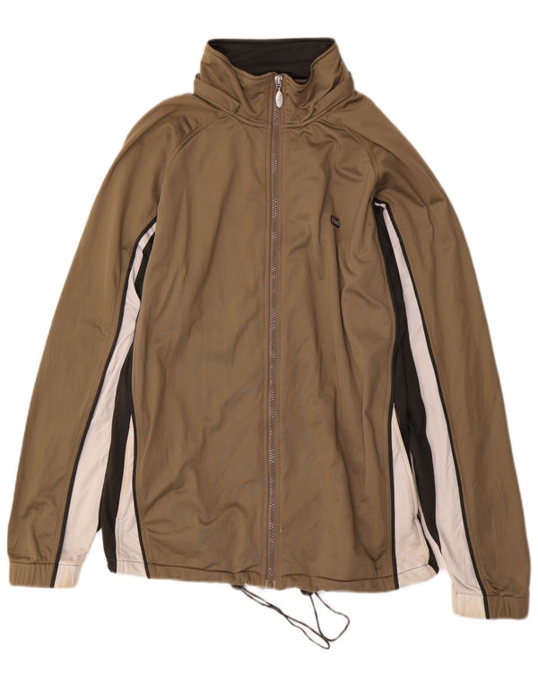 Asics Hombre Chándal Top Jacket Medium Caqui Colorblock Poliéster