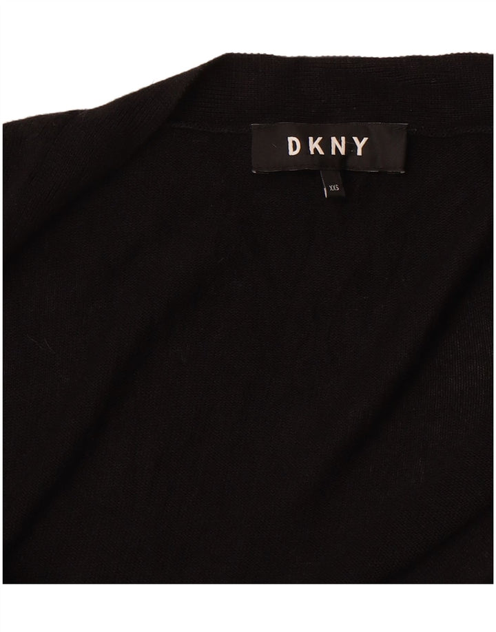 DKNY Womens Oversized Cardigan Sweater UK 2 2XS Black