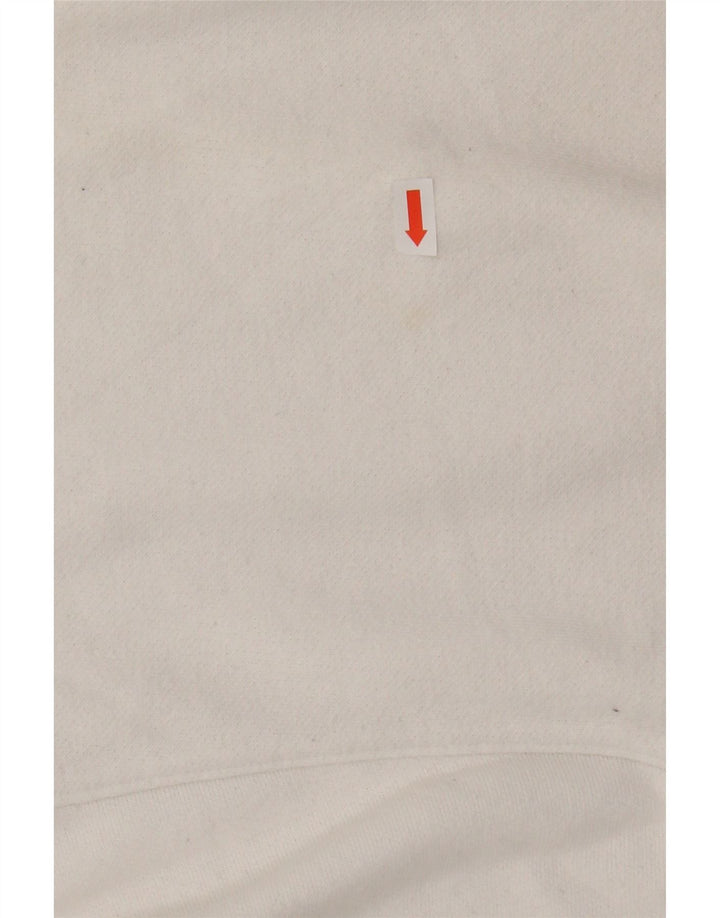 CHAMPION Womens Oversized Crop Sweatshirt Jumper UK 14 Medium White Cotton