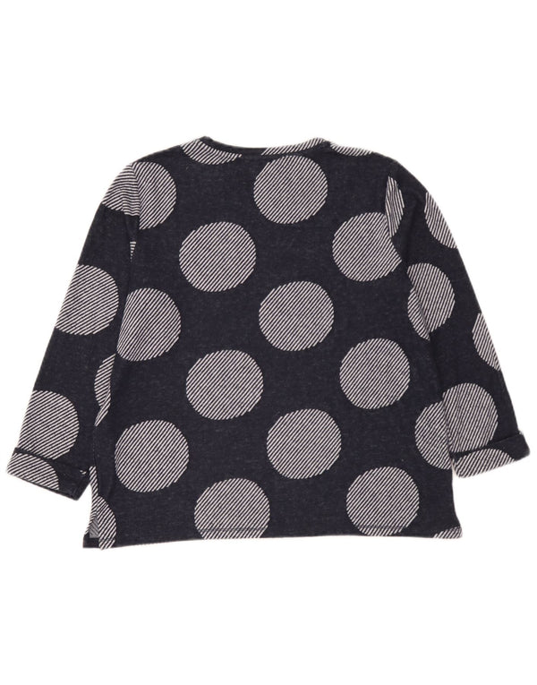 Marks & Spencer Top da donna manica 3/4 UK 14 Grande pois blu navy