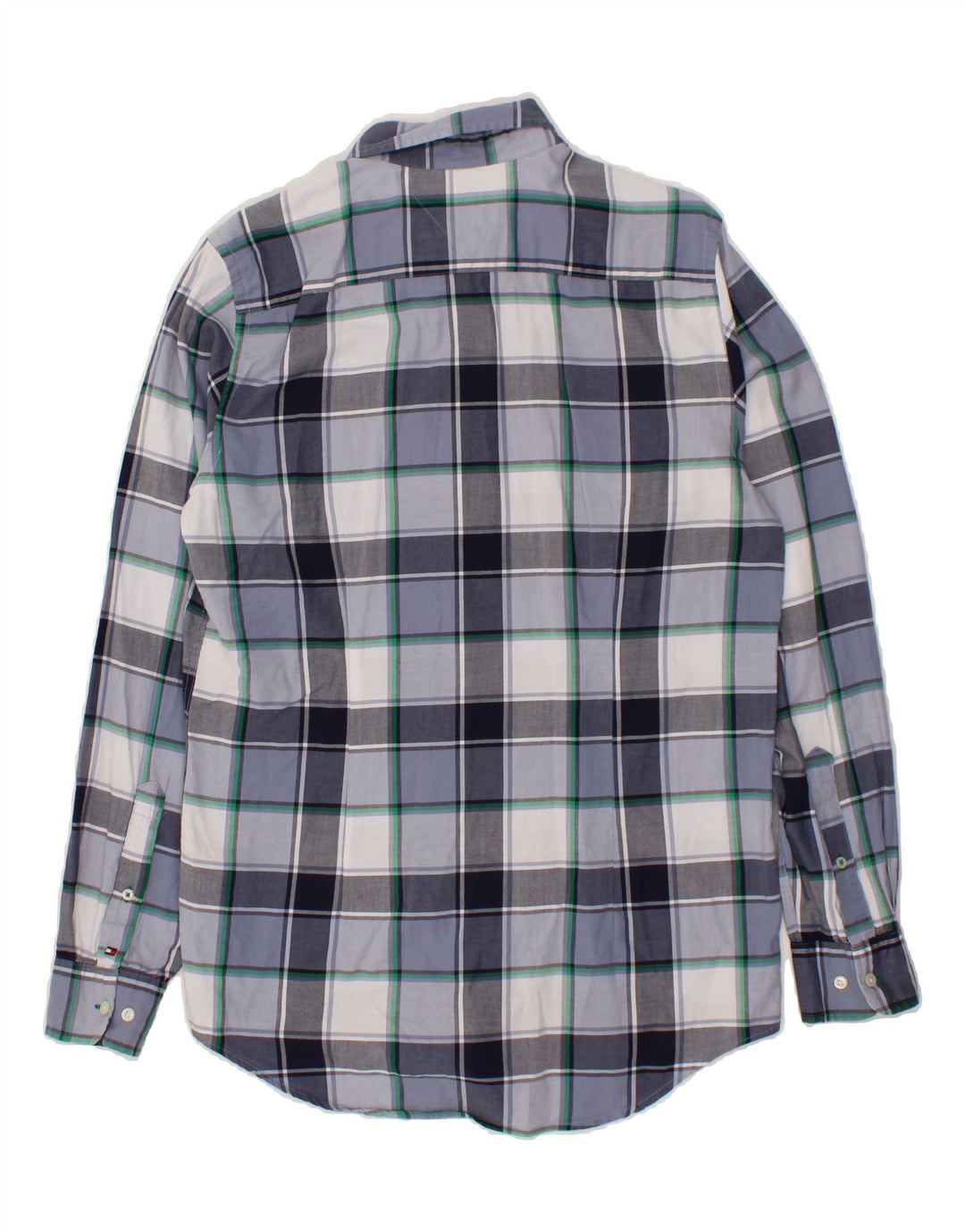 TOMMY HILFIGER Mens Slim Fit Shirt Medium Blue Check Cotton Vintage Tommy Hilfiger and Second-Hand Tommy Hilfiger from Messina Hembry 