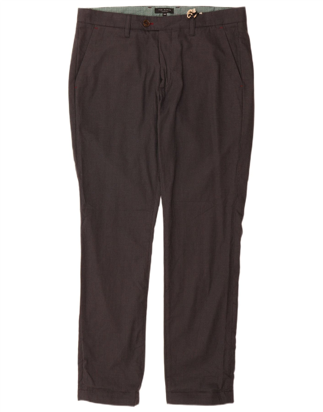 Ted Baker Mens Slim Suit Trousers W34 L32 Grey Cotton