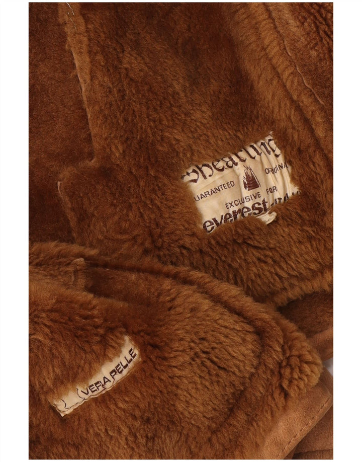 Jachetă vintage pentru bărbați din shearling IT 50 Large Beige