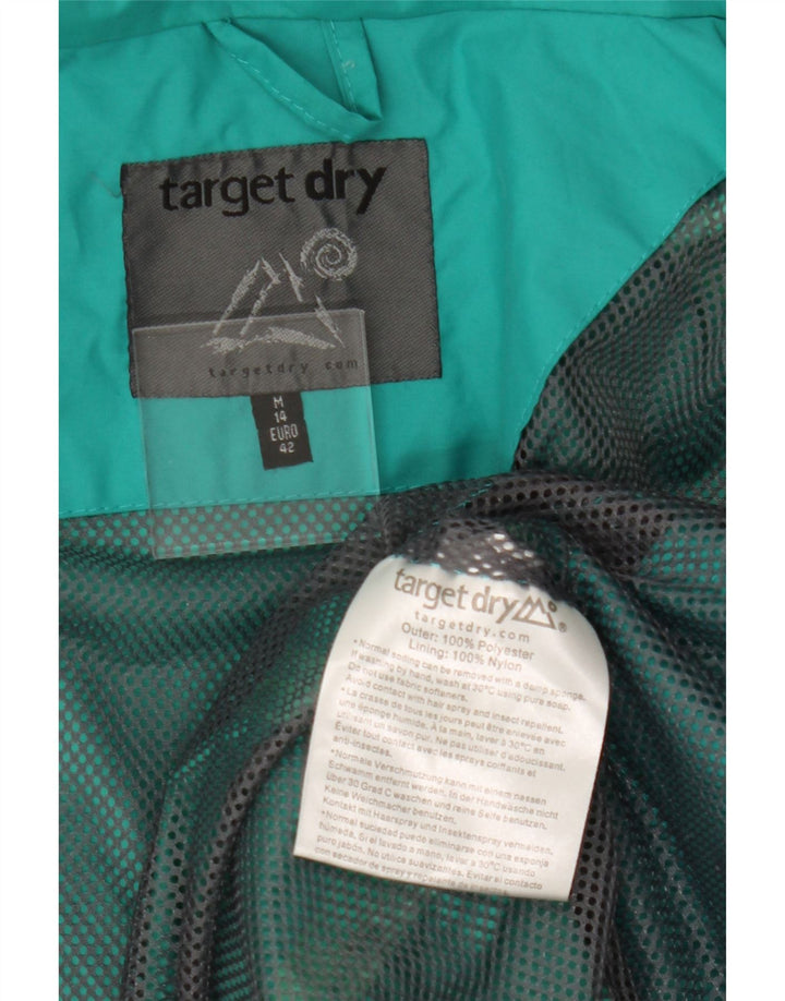 TARGET DRY Womens Hooded Rain Jacket UK 14 Medium Green Polyester Vintage Target Dry and Second-Hand Target Dry from Messina Hembry 