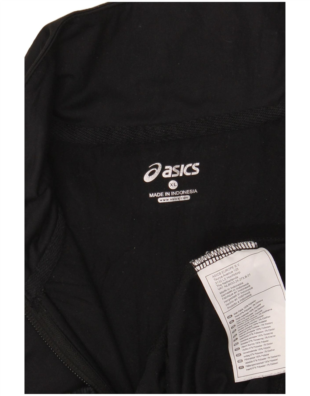 Asics Womens Tracksuit Top Jacket UK 18 XL Black Colourblock Polyester