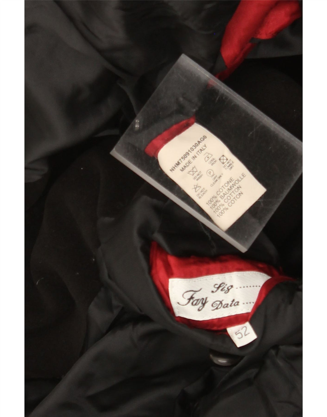 Fay Mens 3 Button Blazer Jacket IT 52 XL Black Cotton