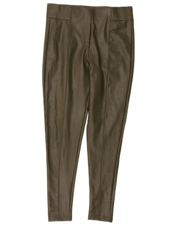 Leggings in ecopelle Marks & Spencer da donna UK 12 Poliestere kaki medio