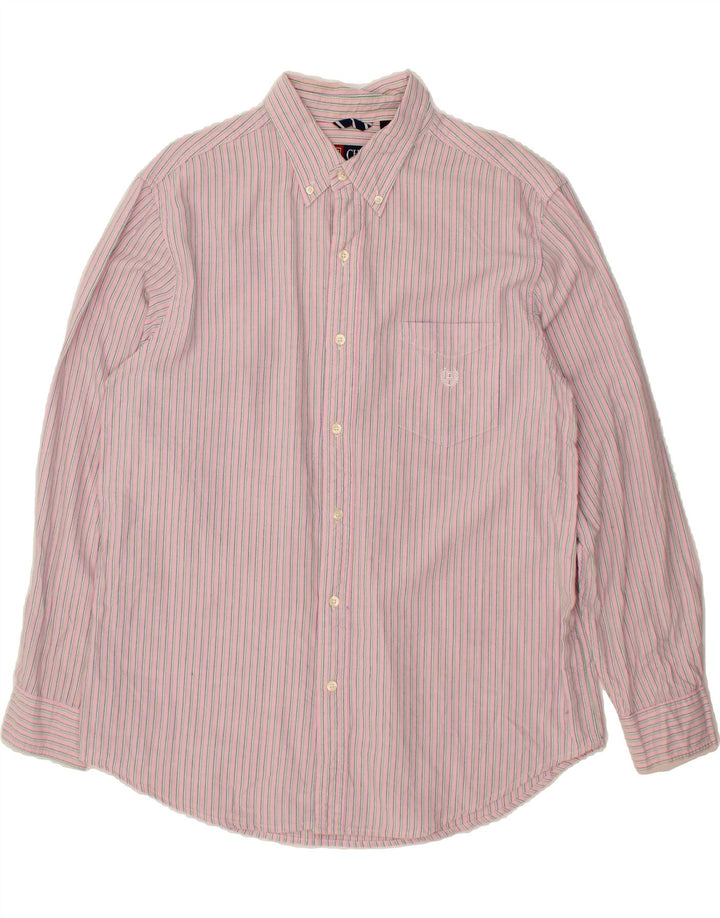 CHAPS Mens Shirt Large Pink Striped Cotton Vintage Chaps and Second-Hand Chaps from Messina Hembry 