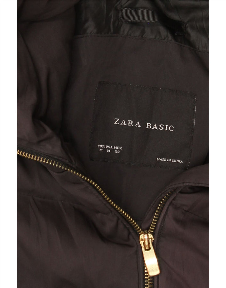 Zara Womens Padded Coat UK 12 Medium Black
