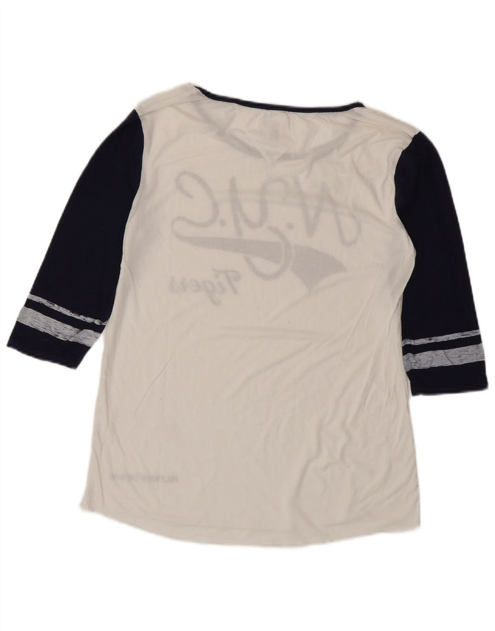 TOMMY HILFIGER Womens Graphic Top 3/4 Sleeve UK 12 Medium White