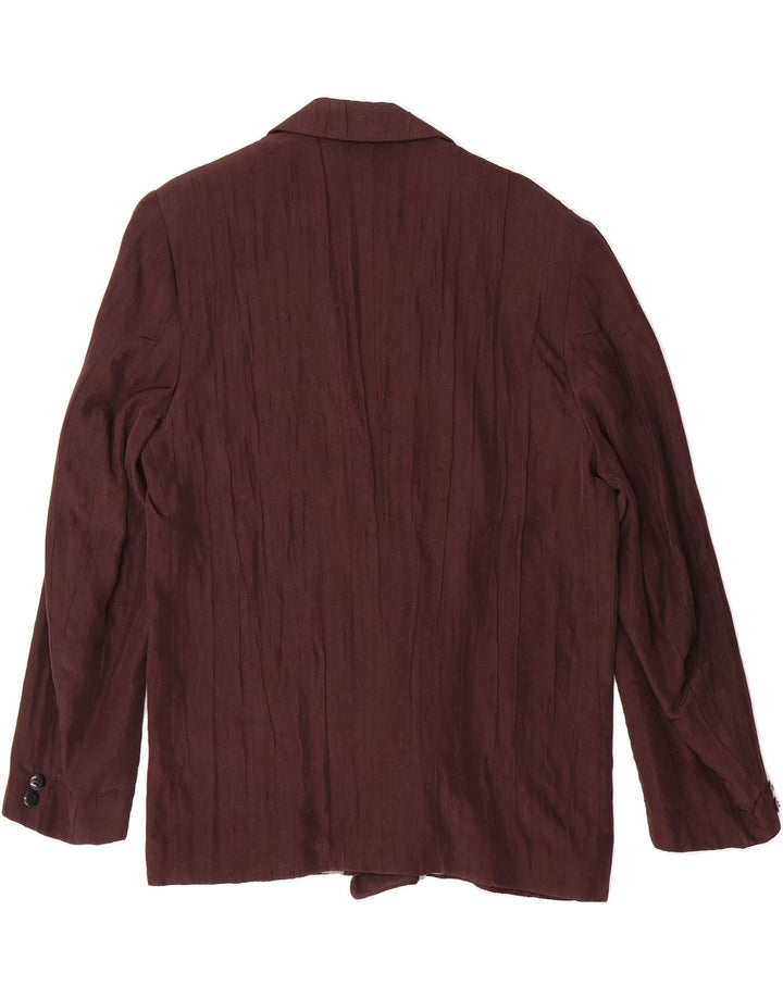 VINTAGE Womens Double Breasted Blazer Jacket UK 14 Medium Brown Viscose Vintage Vintage and Second-Hand Vintage from Messina Hembry 