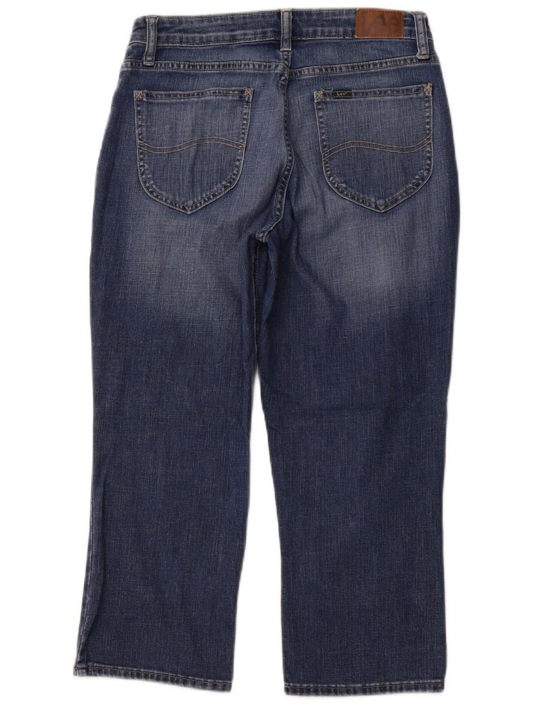 LEE Womens Regular Fit Mid Rise Capri Jeans US 8 Medium W28 L22 Blue