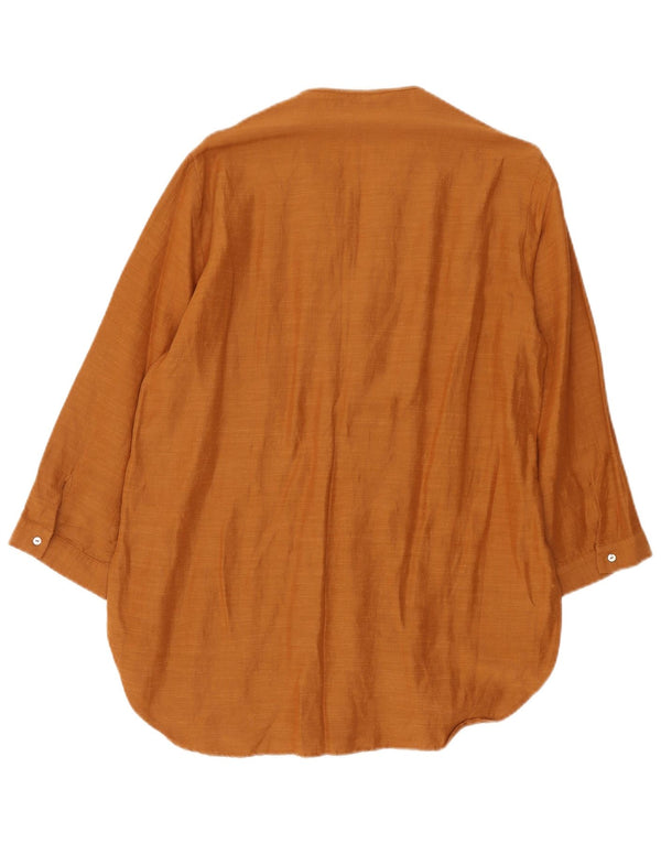 Zara Tunikakleid mit 3/4-Ärmeln für Damen, UK 14, groß, braun gefleckte Viskose