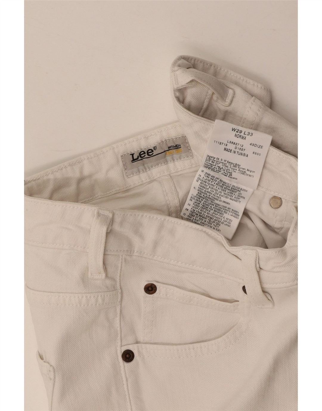 LEE Womens Norma Slim Jeans W29 L30 White Cotton