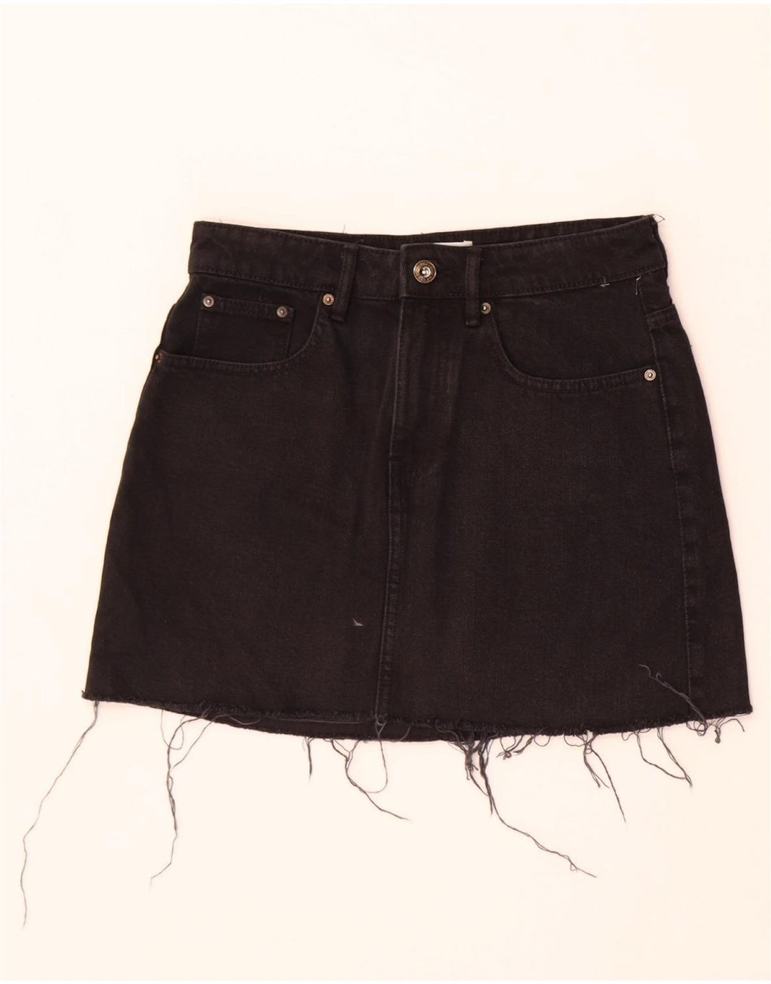 Zara Womens Denim Skirt Small W26  Black