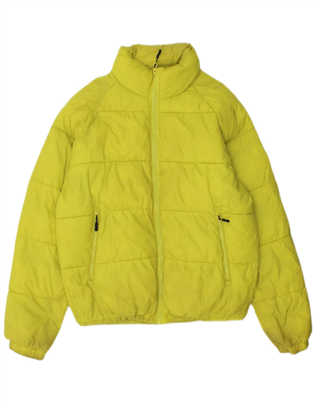Zara Mens Loose Fit Padded Jacket UK 36 Small Yellow Polyester