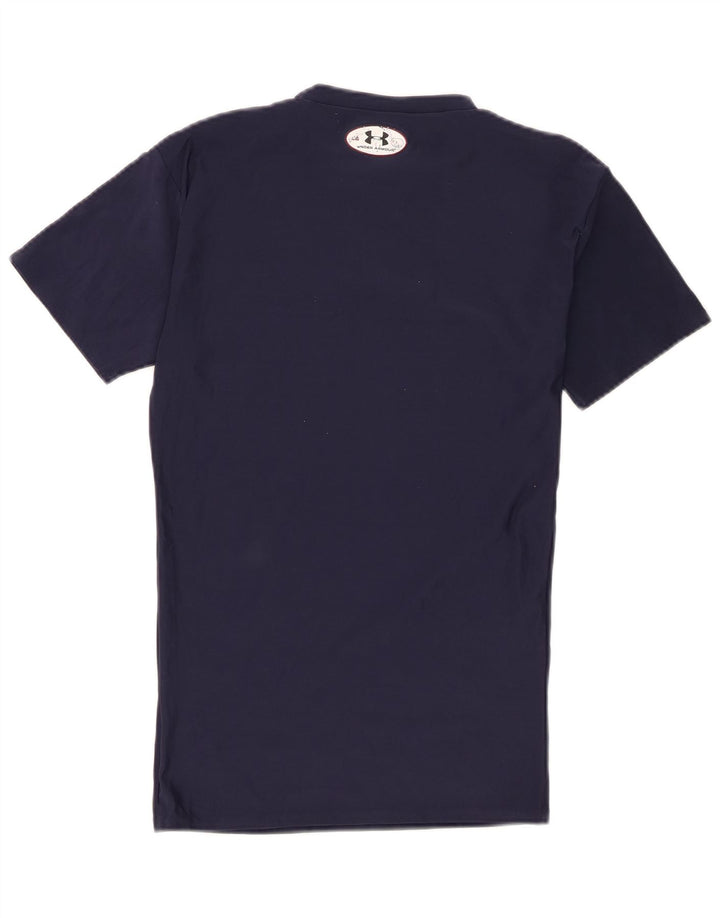 Under Armour Mens T-Shirt Top Large Navy Blue Polyester