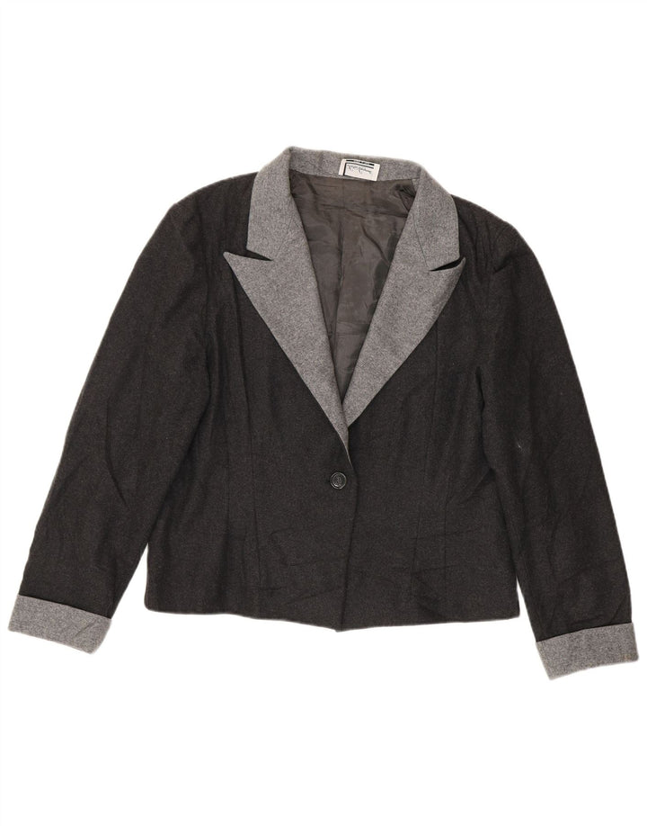 Luisa Spagnoli Womens 1 Button Blazer Jacket UK 16 Large Grey Wool