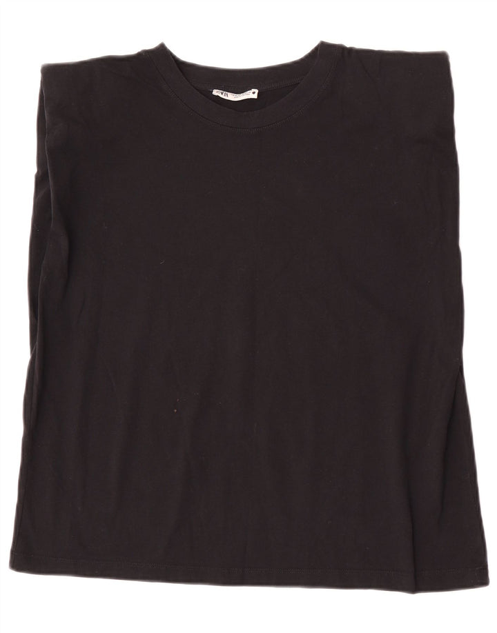 Zara Womens Vest Top UK 14 Medium Black