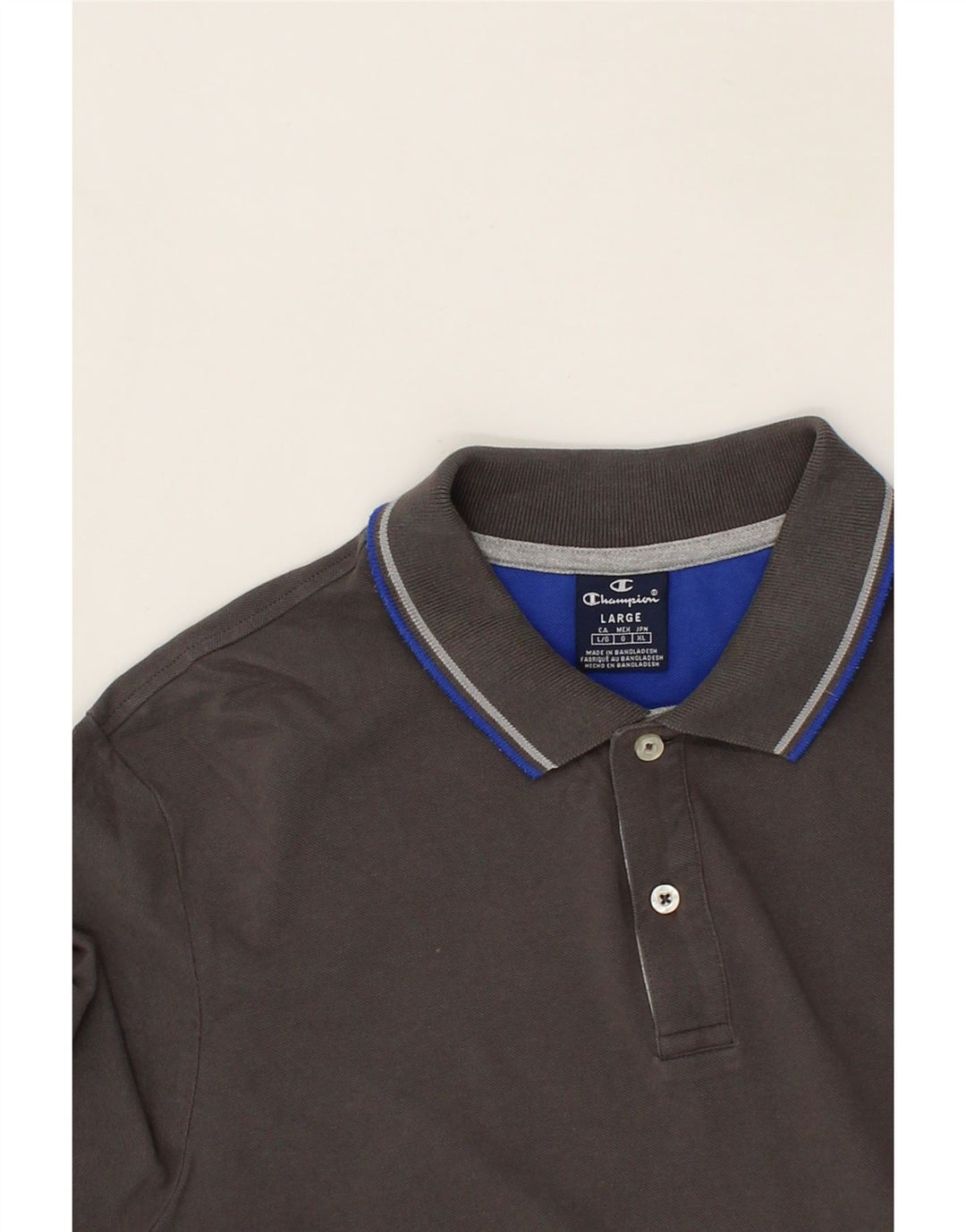 CHAMPION Mens Polo Shirt Large Grey Vintage Champion and Second-Hand Champion from Messina Hembry 