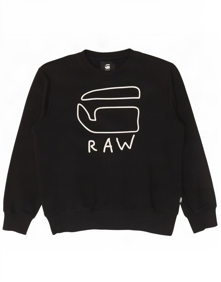 G-Star Herren-Sweatshirt mit Grafik, groß, aus schwarzer Baumwolle