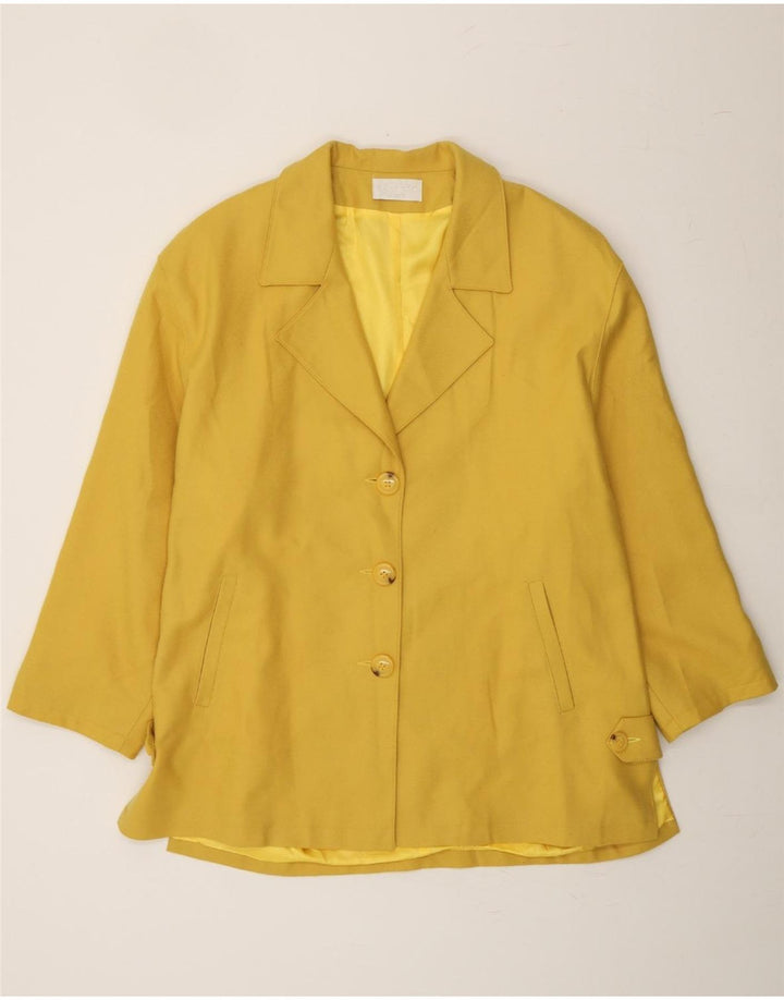 VINTAGE Womens 3 Button Blazer Jacket UK 20 2XL Yellow Vintage Vintage and Second-Hand Vintage from Messina Hembry 