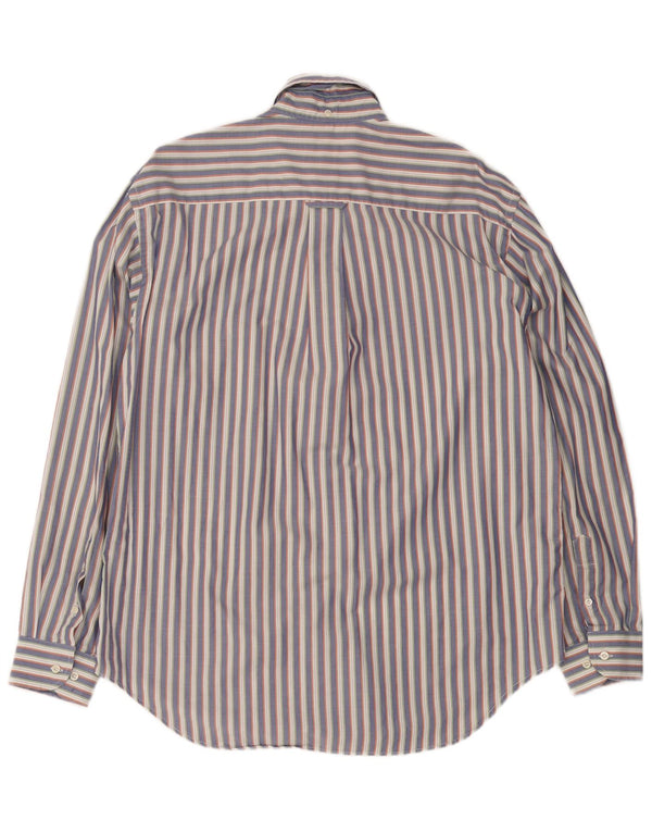Camisa masculina Lacoste tamanho 42 listrado cinza grande
