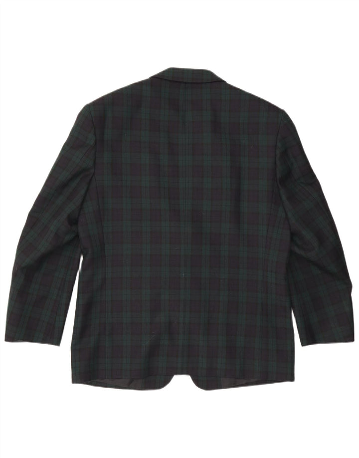 Douglas Veste blazer à 2 boutons pour homme IT 50 en polyester à carreaux verts