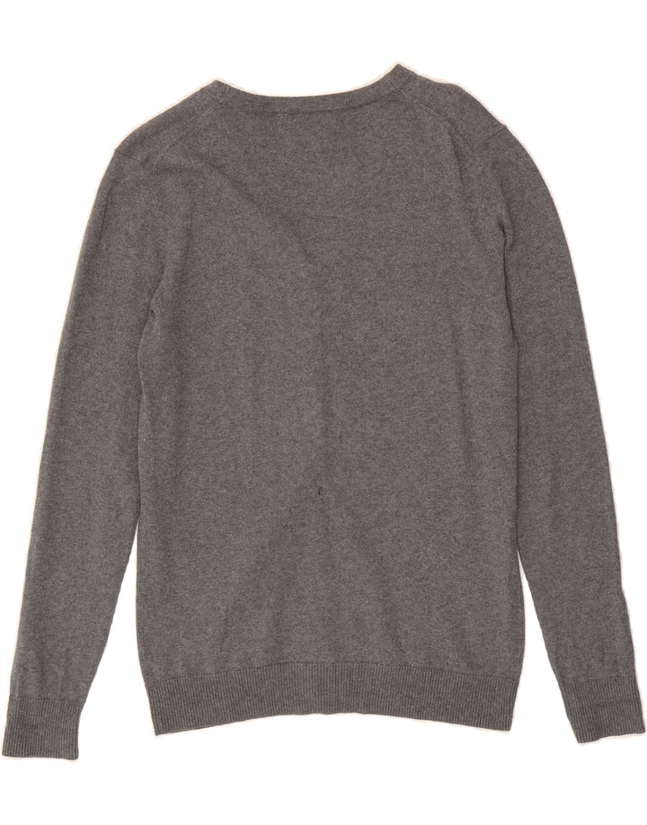 ELLESSE Womens Cardigan Sweater UK 14 Medium Grey Cotton Vintage Ellesse and Second-Hand Ellesse from Messina Hembry 