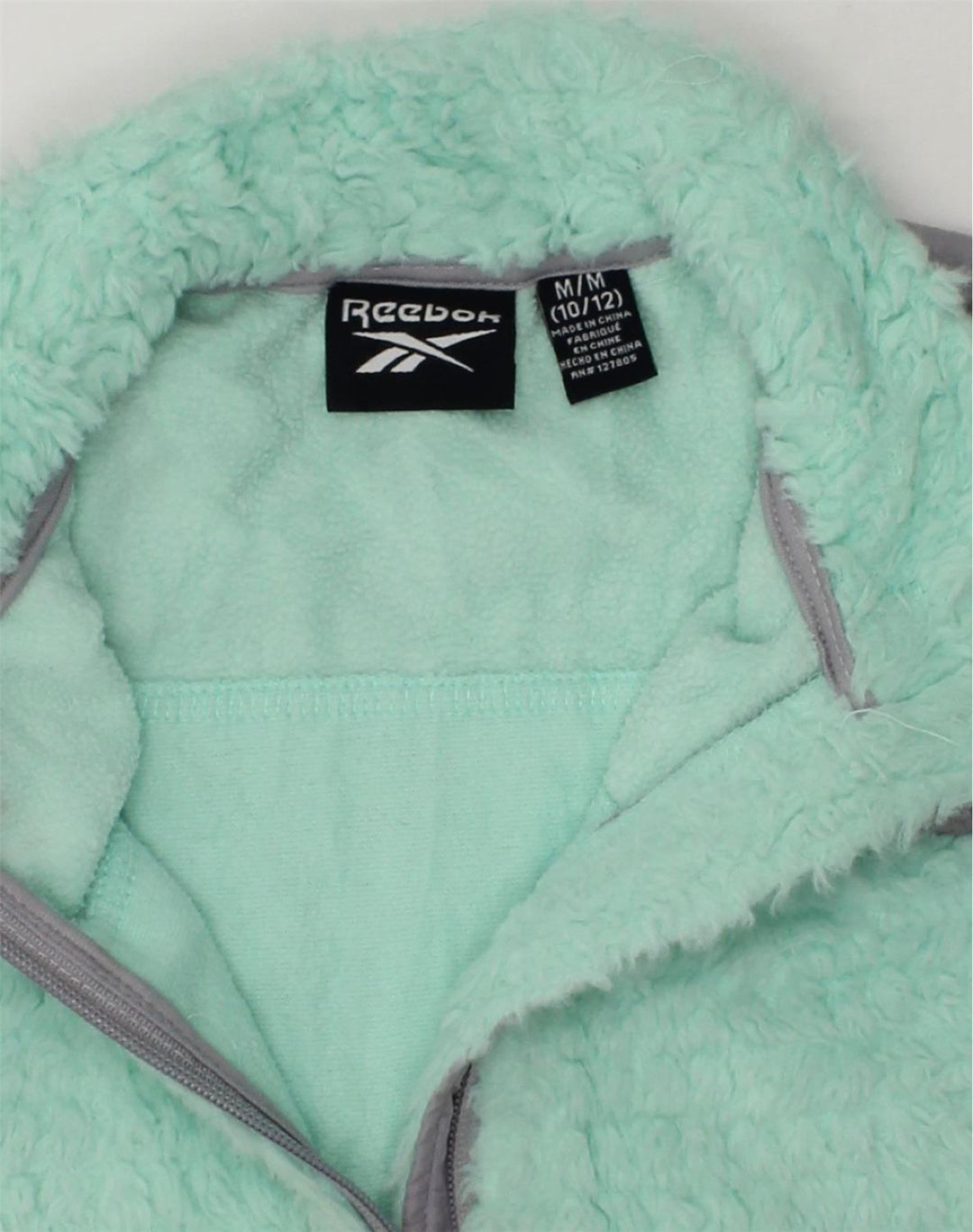 REEBOK Girls Fleece Jacket 10-11 Years Medium Blue Colourblock Polyester | Vintage Reebok | Thrift | Second-Hand Reebok | Used Clothing | Messina Hembry 
