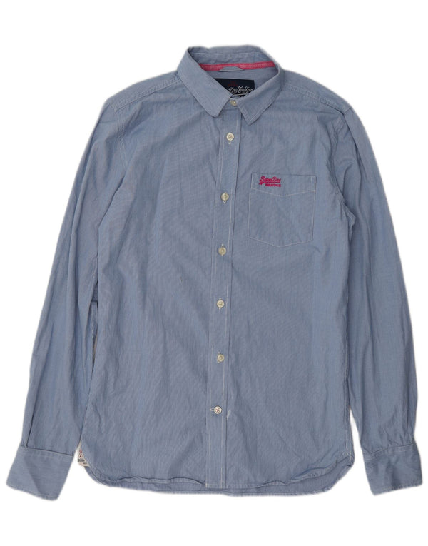 Camicia da uomo Superdry in cotone a quadri blu medio