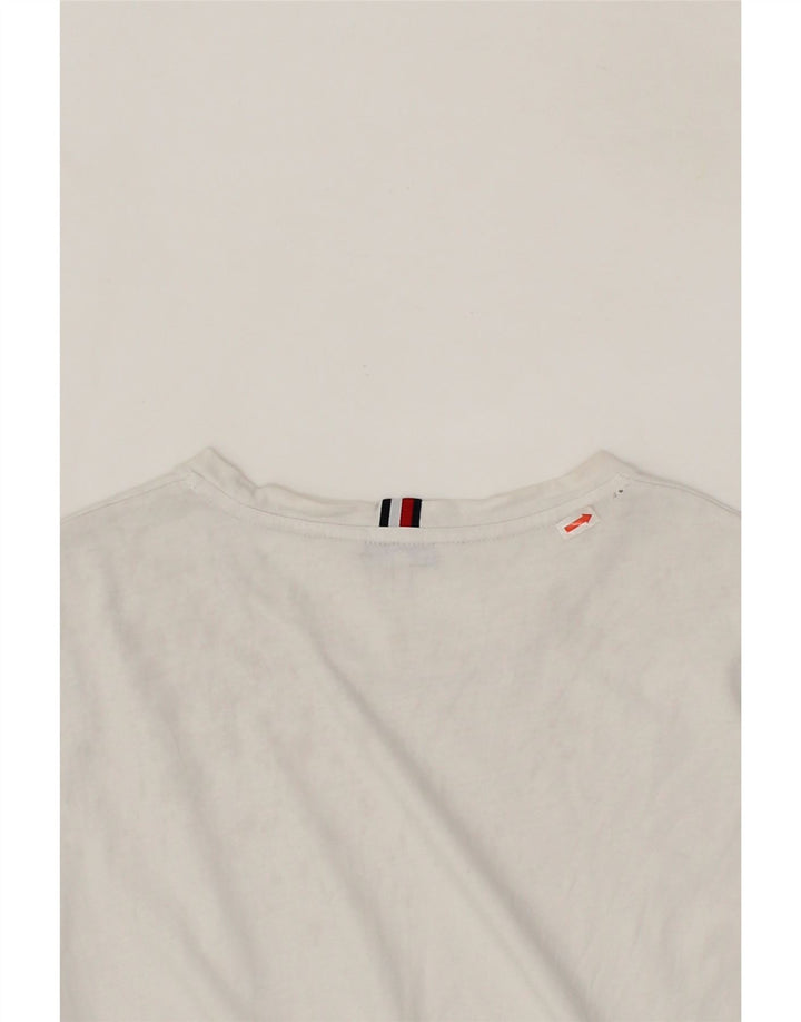 TOMMY HILFIGER Mens T-Shirt Top Medium White Cotton Vintage Tommy Hilfiger and Second-Hand Tommy Hilfiger from Messina Hembry 