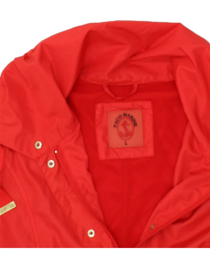 VINTAGE Womens Rain Jacket UK 16 Large Red Polyester Vintage Vintage and Second-Hand Vintage from Messina Hembry 