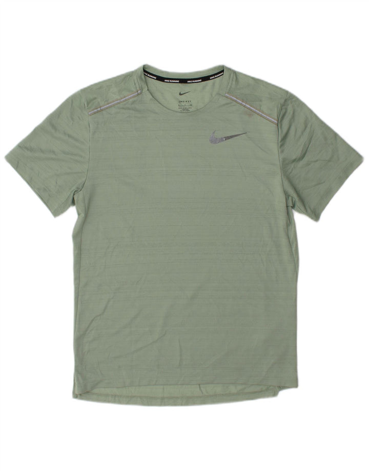 Nike Mens Dri Fit T-Shirt Top Small Green Flecked Polyester