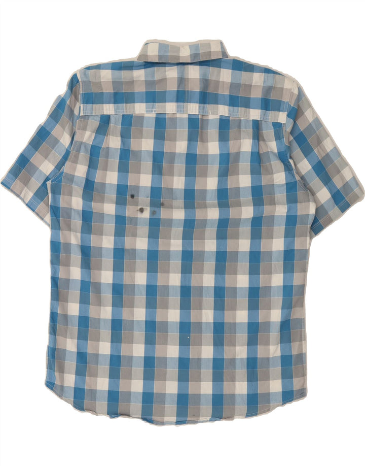 WRANGLER Mens Regular Fit Short Sleeve Shirt Large Blue Check Cotton Vintage Wrangler and Second-Hand Wrangler from Messina Hembry 