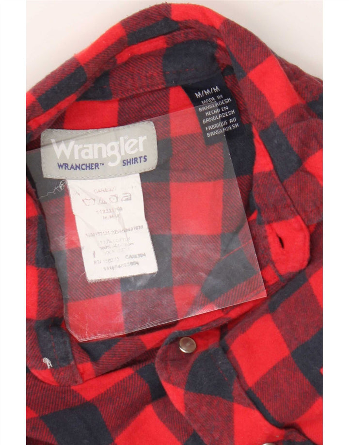 Camicia da uomo in flanella Wrangler in cotone a quadretti rosso medio
