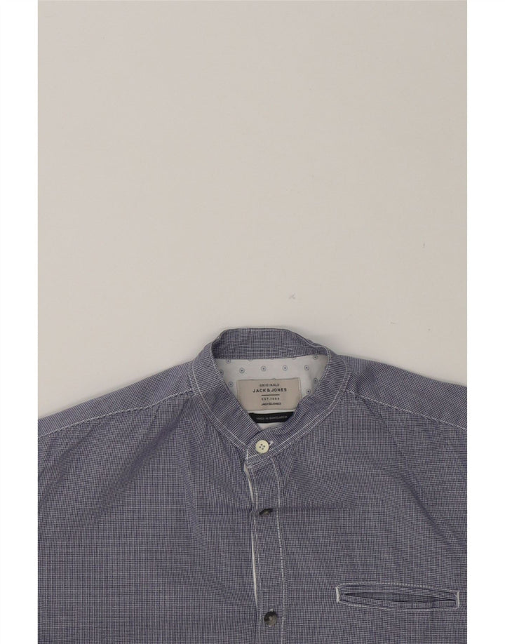 JACK & JONES Mens Shirt Small Blue Check Cotton Vintage Jack & Jones and Second-Hand Jack & Jones from Messina Hembry 